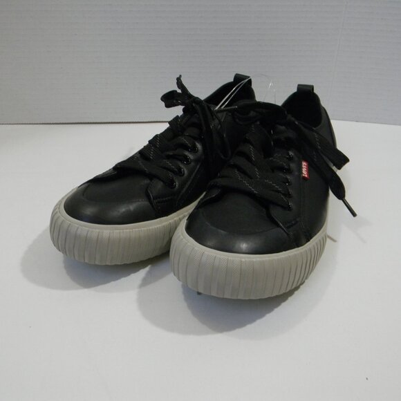 Levi's Black Faux Leather Sneakers NWOT - Picture 2 of 9
